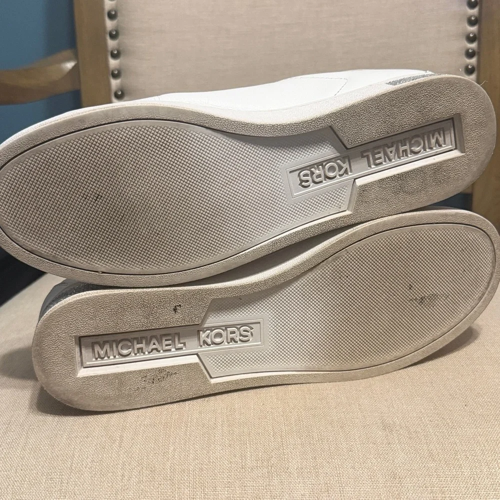 Michael Kors Women’s White Leather Sneakers, Size 9M